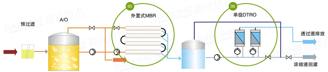 垃圾渗滤液处置工艺，单级DTRO工艺